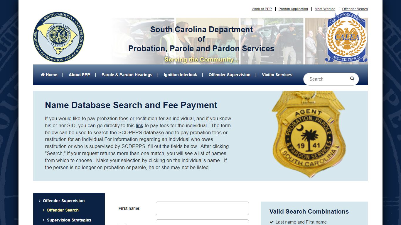 Offender Search | SCDPPPS - South Carolina Department of Probation ...